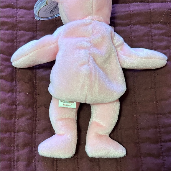 Ty Pink Plush Bear with Floral Detail! Meet Sakura. Rare Teddy Bear 🧸 - Picture 6 of 6